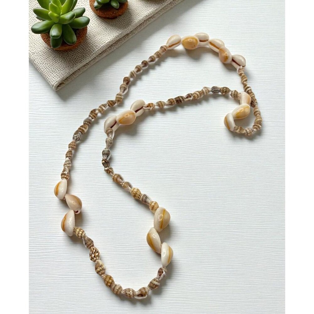 Natural Cowrie Sea Shell Necklace Beach Boho Surfer Coastal Sealife Jewelry